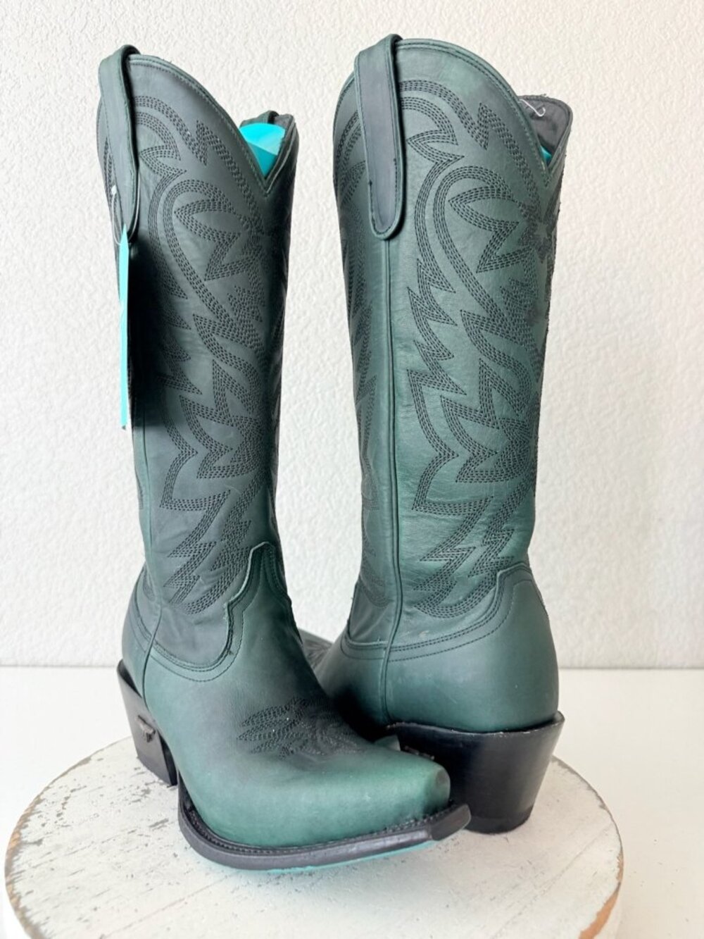 Lane SMOKESHOW Green Cowboy Boots Western Cowgirl Mid Calf Tall Snip Toe Size 7